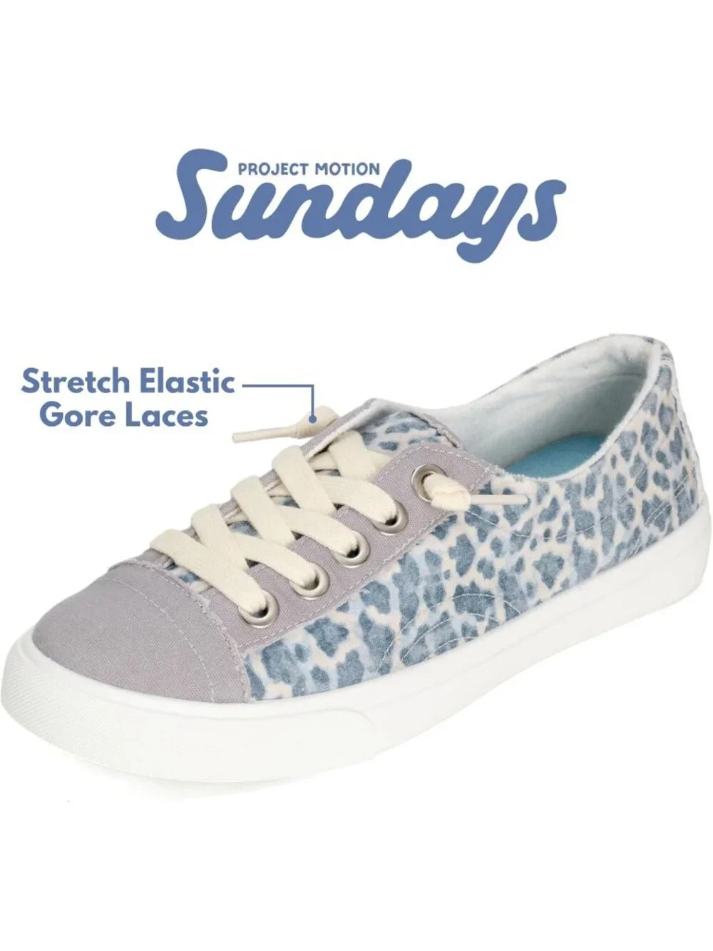 Women's Grey Canvas Memory Foam Insole Non Slip and Lightweight Sneakers